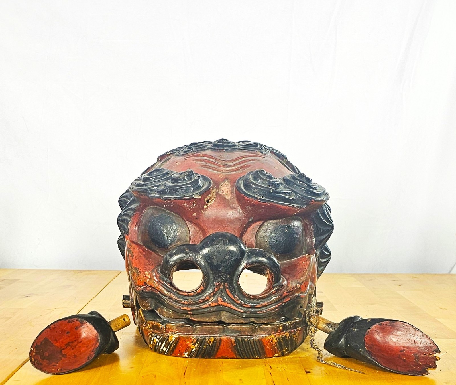 19th c. Japanese Meiji Parade Lion Shishi Mask Antique 19th c. Japanese Meiji Parade Lion Shishi Mask Antique
