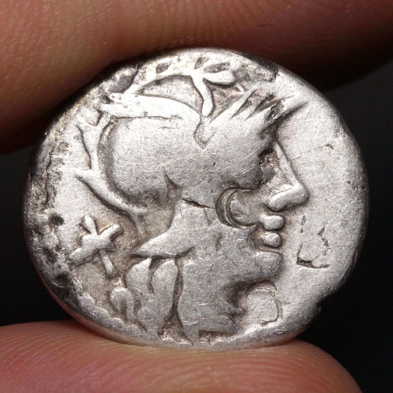 Roma Head Denarius 134BC Ancient Roman Republic Silver Coin Tiberius Minucius