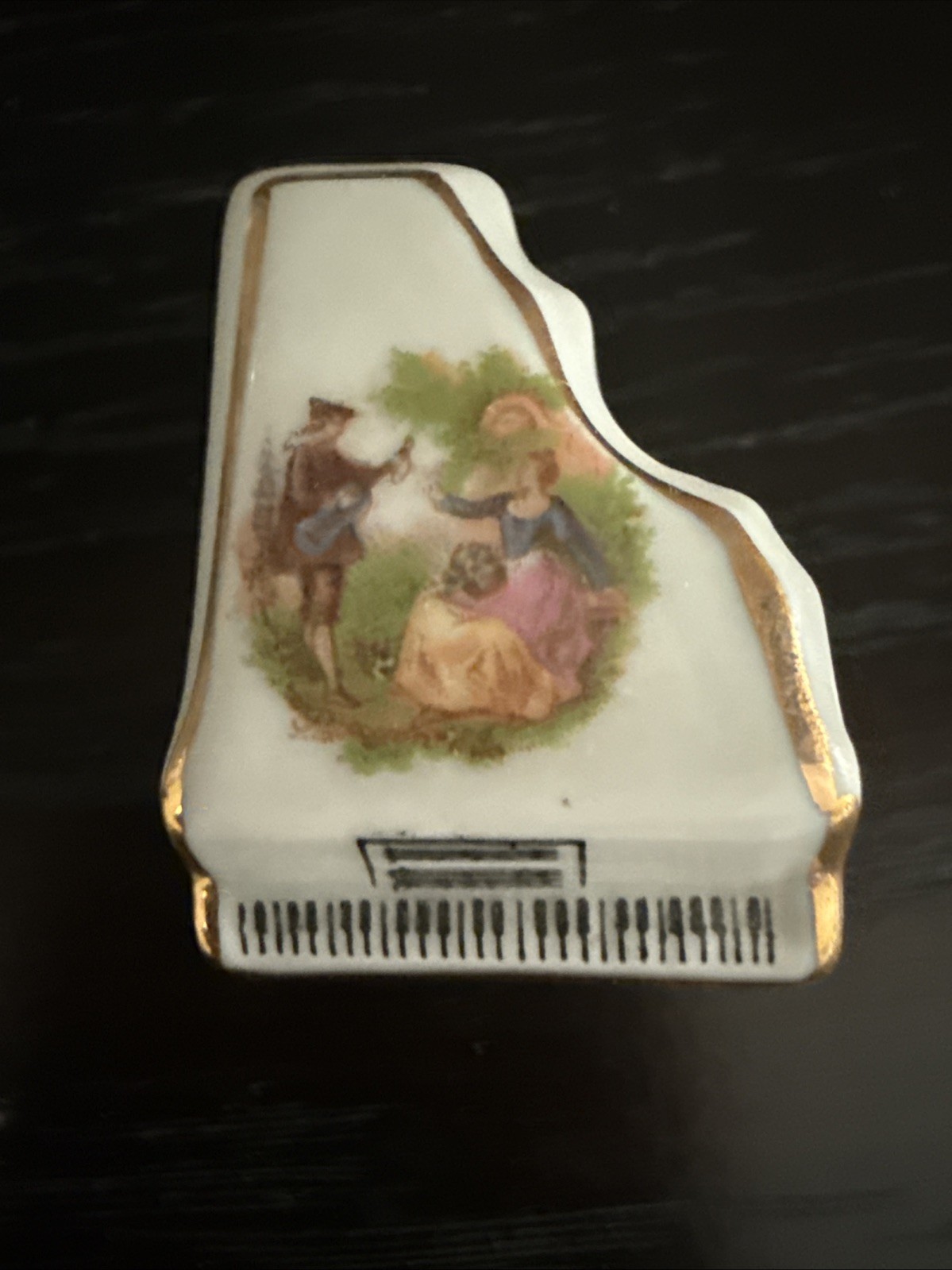 Vintage LIMOGES FRANCE Miniature Porcelain PIANO Courting Couple Ceramic Mini Vintage LIMOGES FRANCE Miniature Porcelain PIANO Courting Couple Ceramic Mini