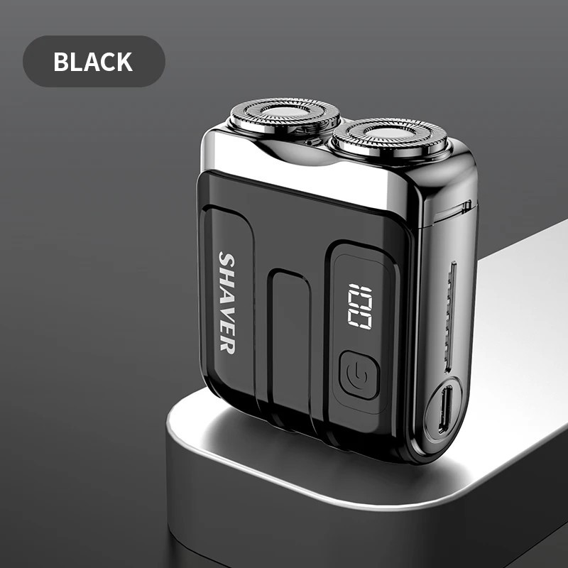 Mini Electric Smart Shaver – Dual Blade, Digital Display, Rechargeable Beard