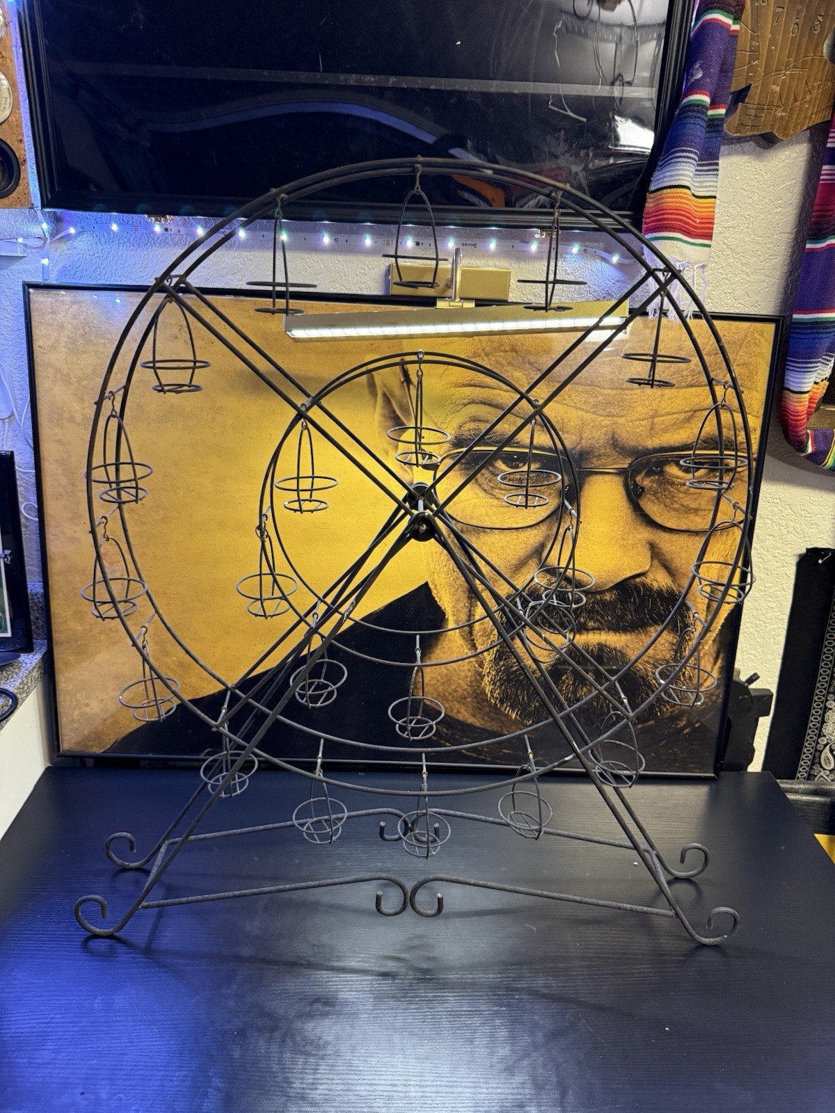 Large 32” Metal Ferris Wheel Plant Stand Tea Light Candle Holder Display Rack Large 32” Metal Ferris Wheel Plant Stand Tea Light Candle Holder Display Rack