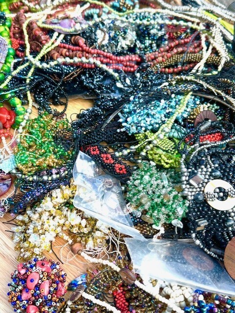 5 Lb LOT CRAFT BROKEN Bead Jewelry Wearable Worn Mixed Metals Tangled Repurpose