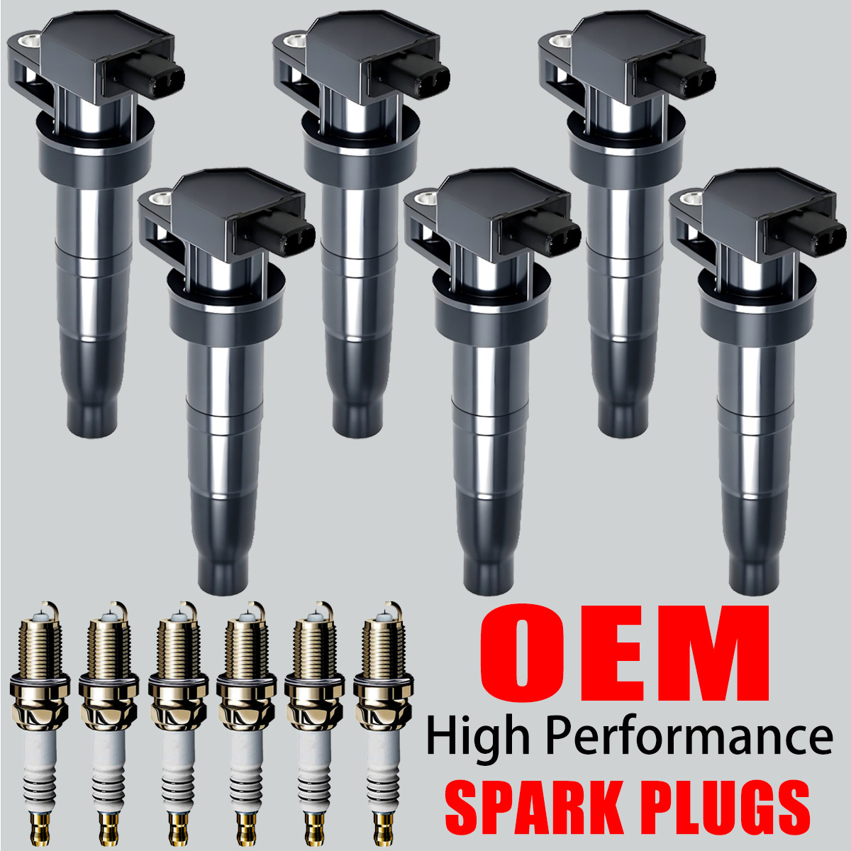 OEM 6X Ignition Coils & 6X Iridium Spark Plugs For Hyundai Santa Fe Kia Sorento