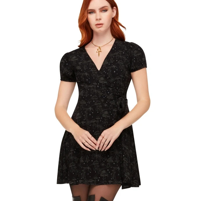 KILLSTAR Garden of Venom Midi Dress Occult Mushroom Black Grey Medium M New Tag