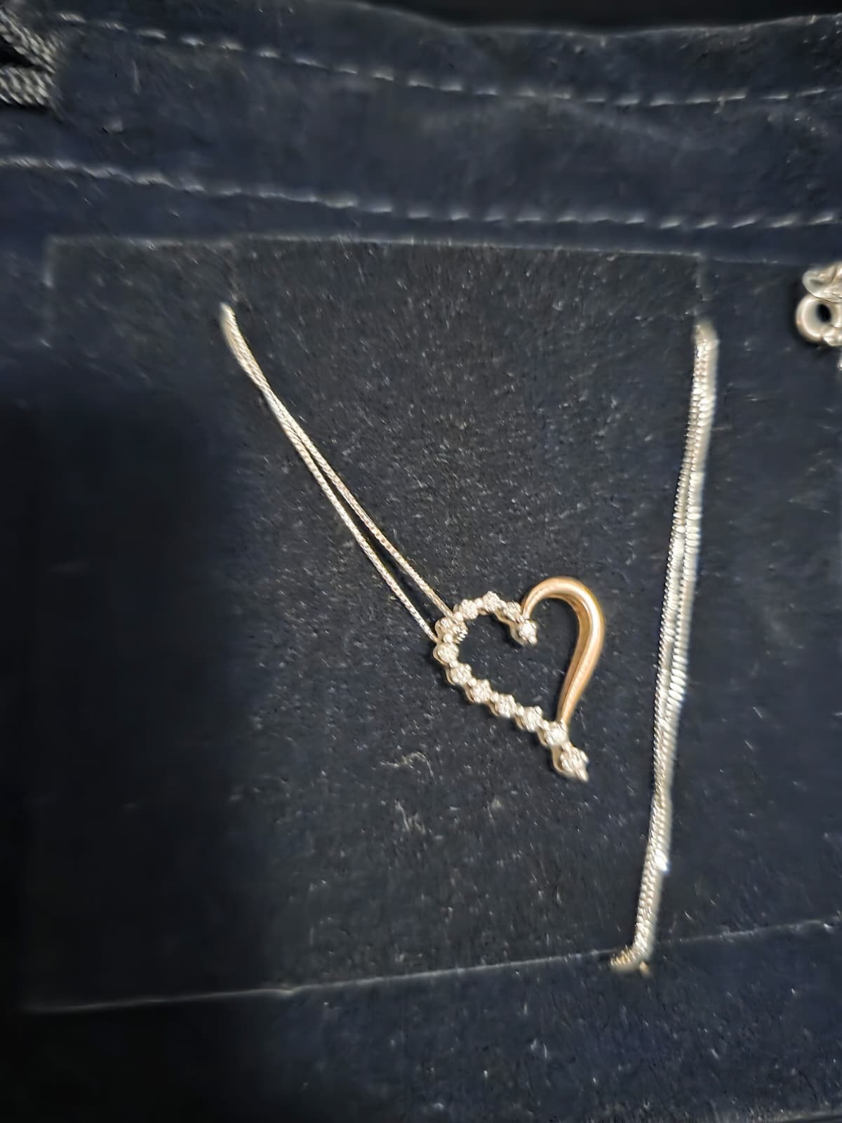 Zales 1/5 CT TW Natural Diamond Two-Tone Heart Pendant Necklace 10K Gold w/Recei Zales 1/5 CT TW Natural Diamond Two-Tone Heart Pendant Necklace 10K Gold w/Recei