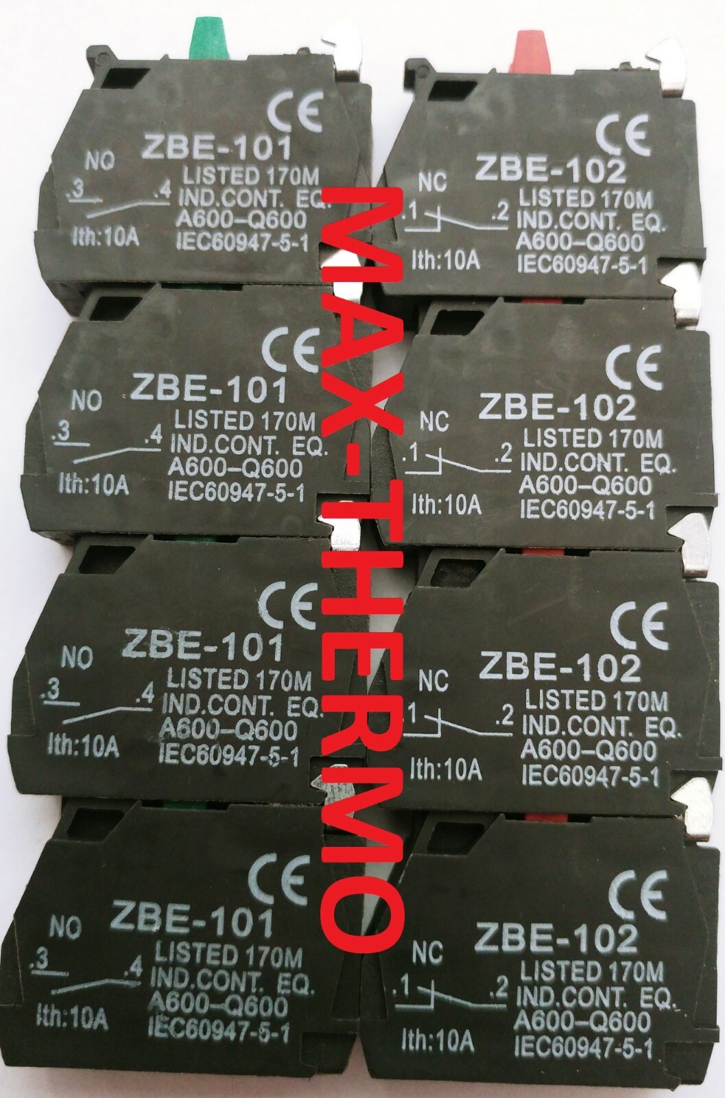 NEW LOT OF 4+4 PCS FITS FOR TELEMECANIQUE Schneider CONTACT  ZBE-101 + ZBE-102