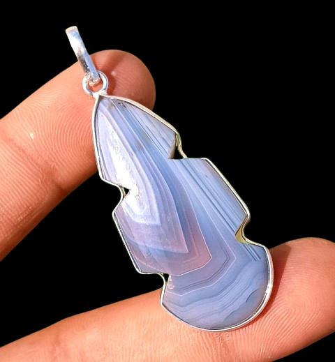 Unique Botswana Agate Gemstone 925 Sterling Silver Plated 1pc Pendant Jewelry