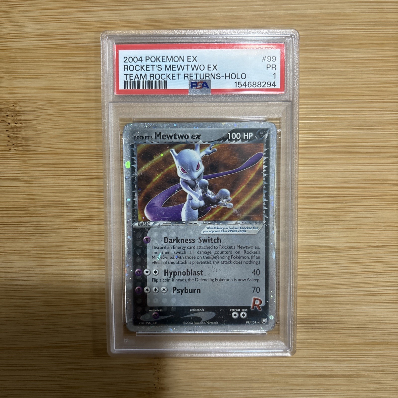 2004 POKEMON EX TEAM ROCKET RETURNS #99 ROCKET'S MEWTWO EX-HOLO PSA 1 2004 POKEMON EX TEAM ROCKET RETURNS #99 ROCKET'S MEWTWO EX-HOLO PSA 1