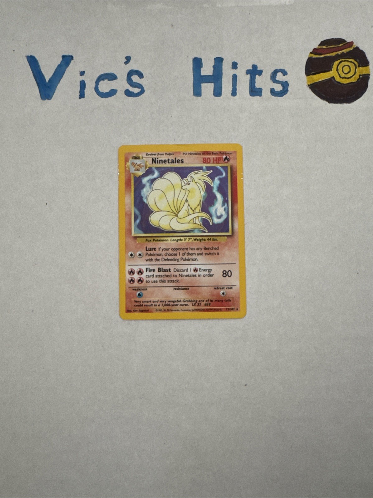 Ninetails Holo Rare Base Set 12/102 HP