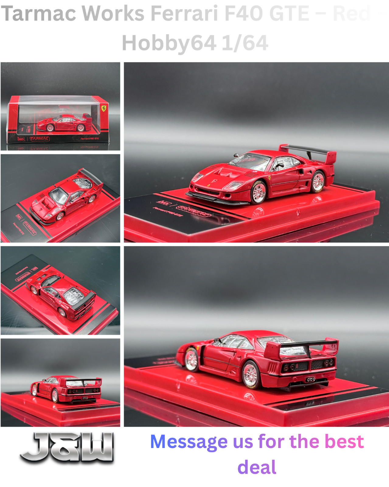 Tarmac Works Ferrari F40 GTE – Red – Hobby64 1/64
