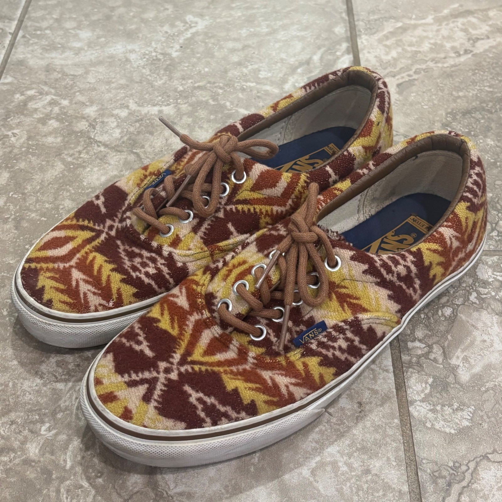 Vans Era Pendleton Wool Aztec Tribal Sneakers Mens 9 Womens 10.5 Multi Color