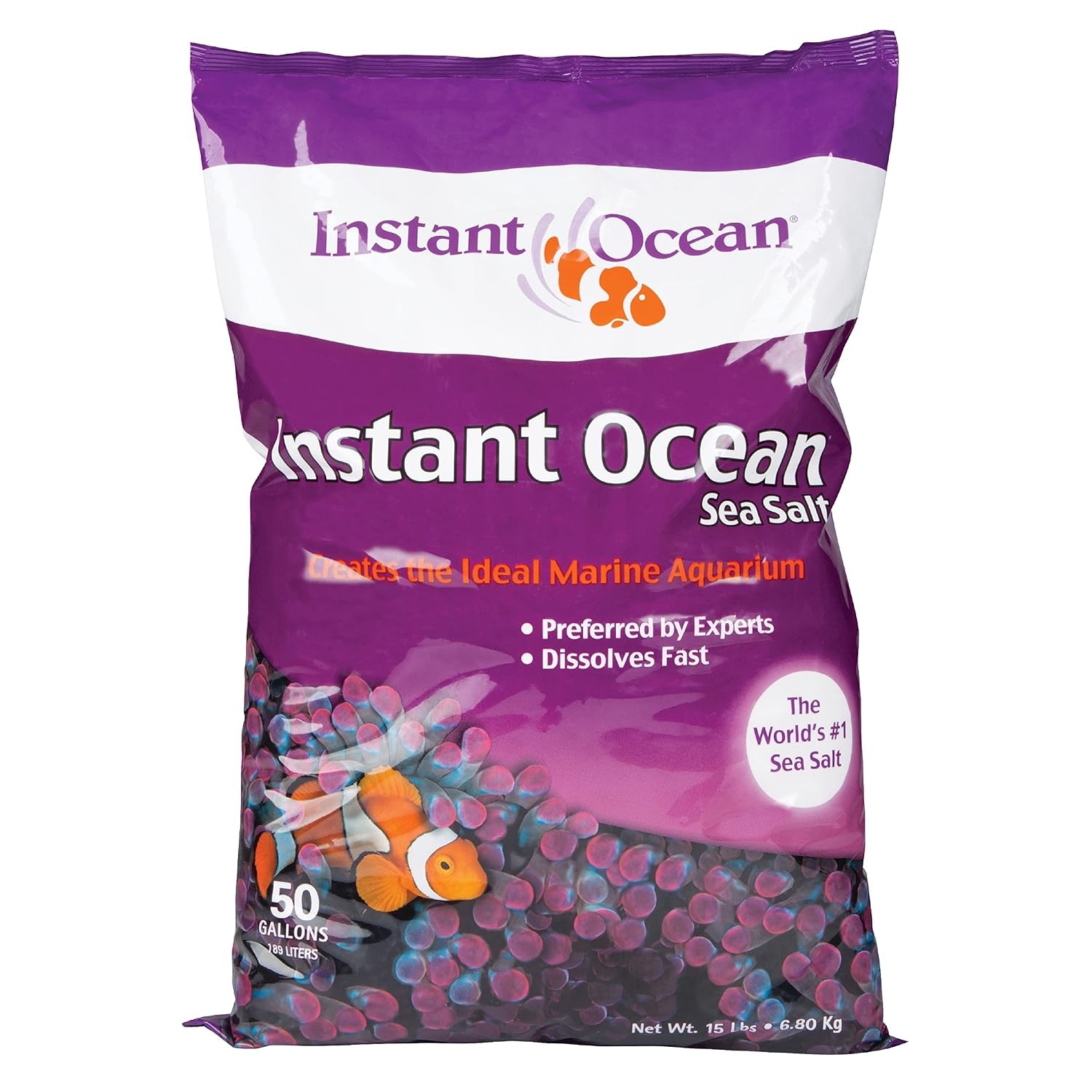 Instant Ocean 50 Gallon Fast Dissolving Marine Aquarium Salt Mix for Aquariums