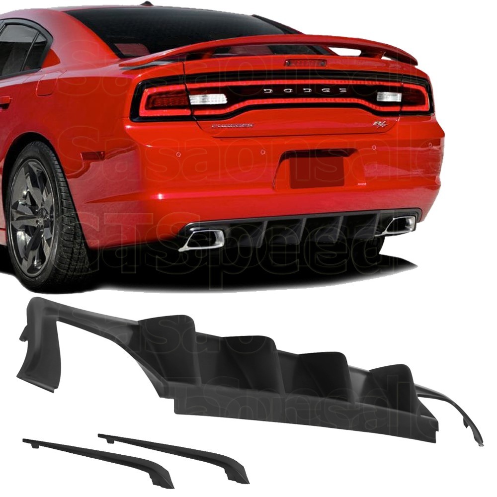 Fits 11-14 Dodge Charger R/T SE SXT Rear Bumper Lip Diffuser, GT Style PU Black