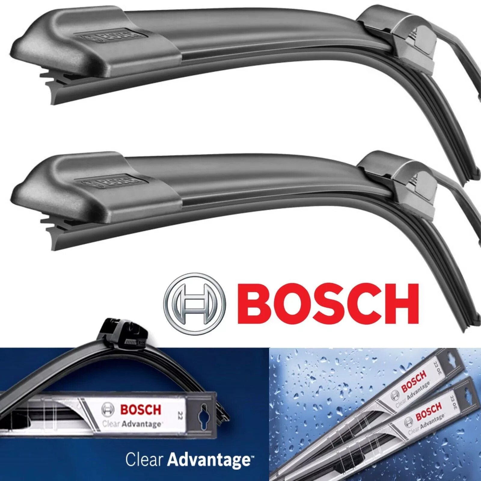Set of 2 BOSCH Clear Advantage Wiper Blade  Front Left+Right 26