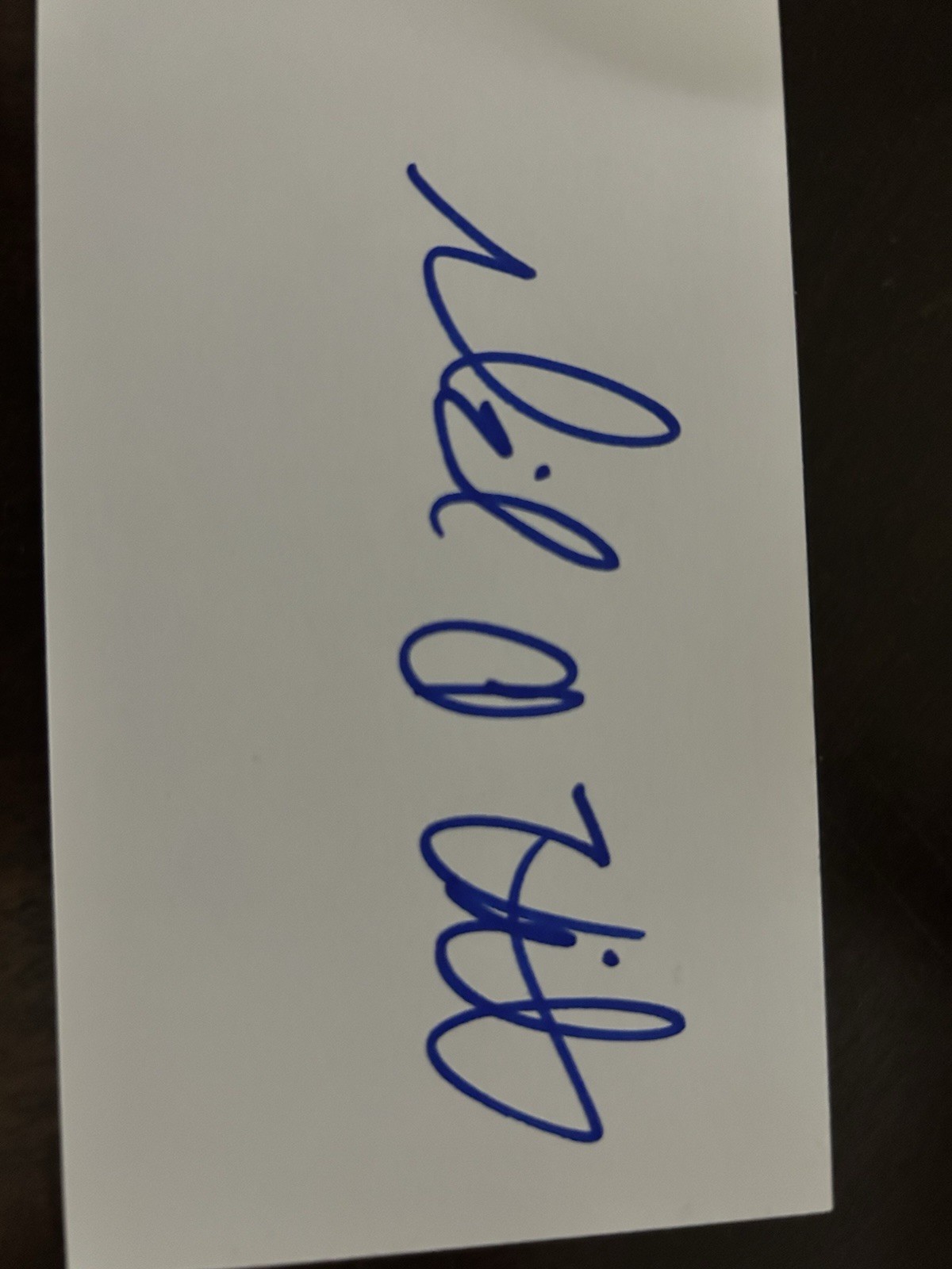 Mike vitar Signed Index Card.