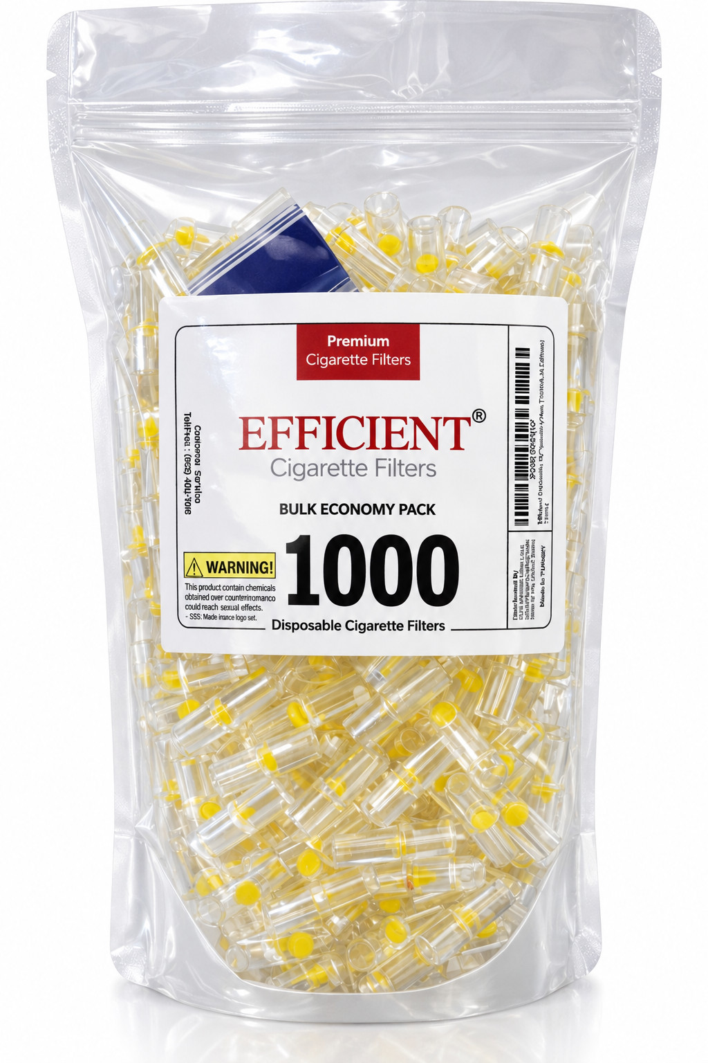 EFFICIENT Bulk Cigarette Filter Tips Block, Filter Out Tar & Nic (1000 Filters)