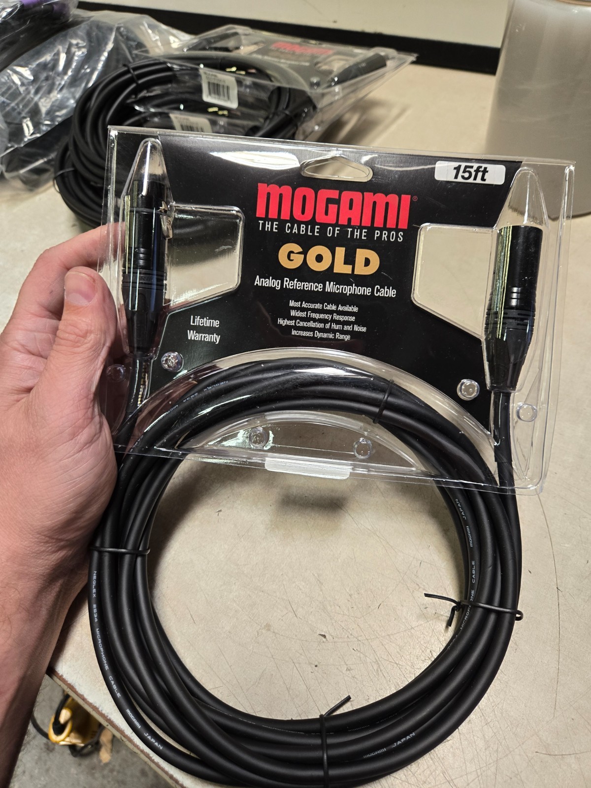 Mogami Gold Studio Microphone Cable - 15 feet Still sealed Never opened
