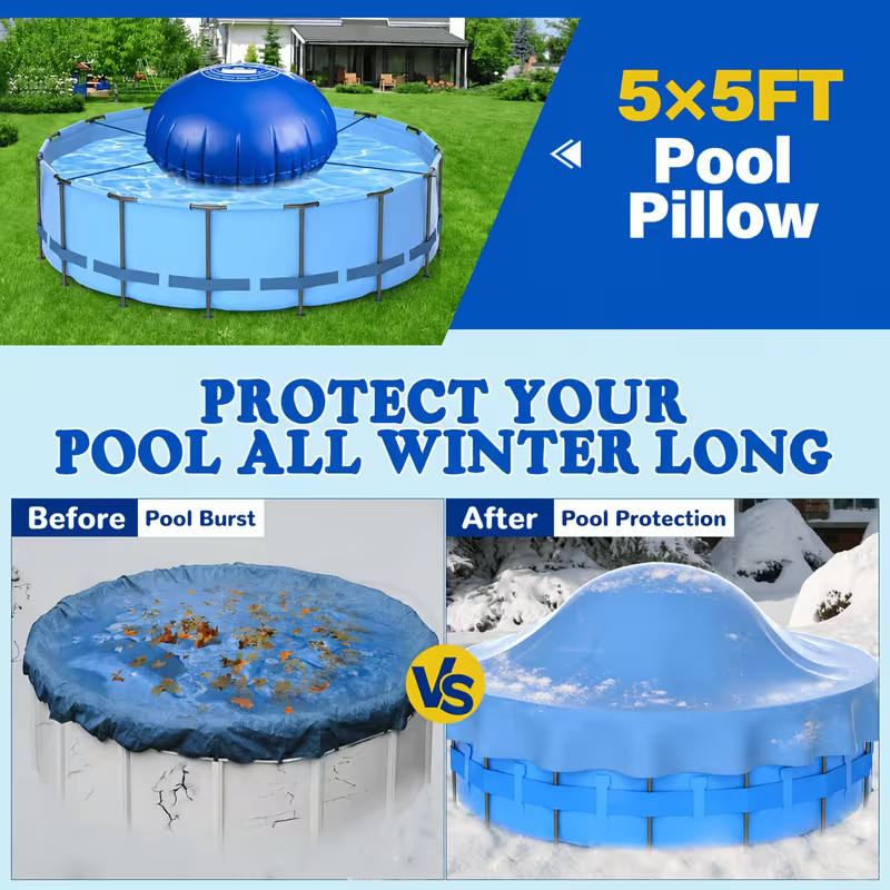 8 X 8ft Pool Pillows for Above Ground Pool, 0.5mm Thick PVC Cold-Resistant Pool 8 X 8ft Pool Pillows for Above Ground Pool, 0.5mm Thick PVC Cold-Resistant Pool