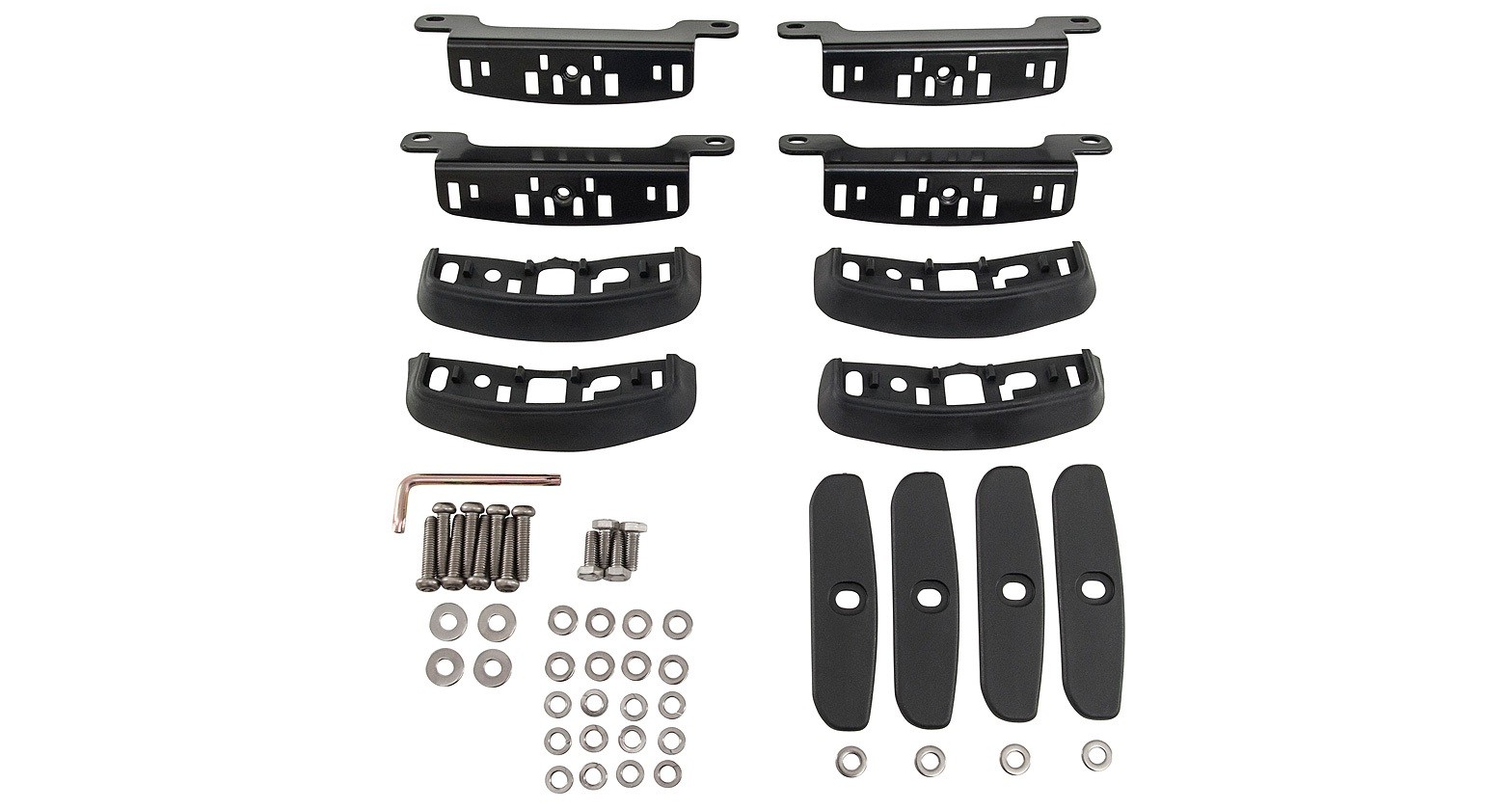 Rhino Rack RCP45-BK Set of 2 Universal Black Base Kit for Roof Rack Systems