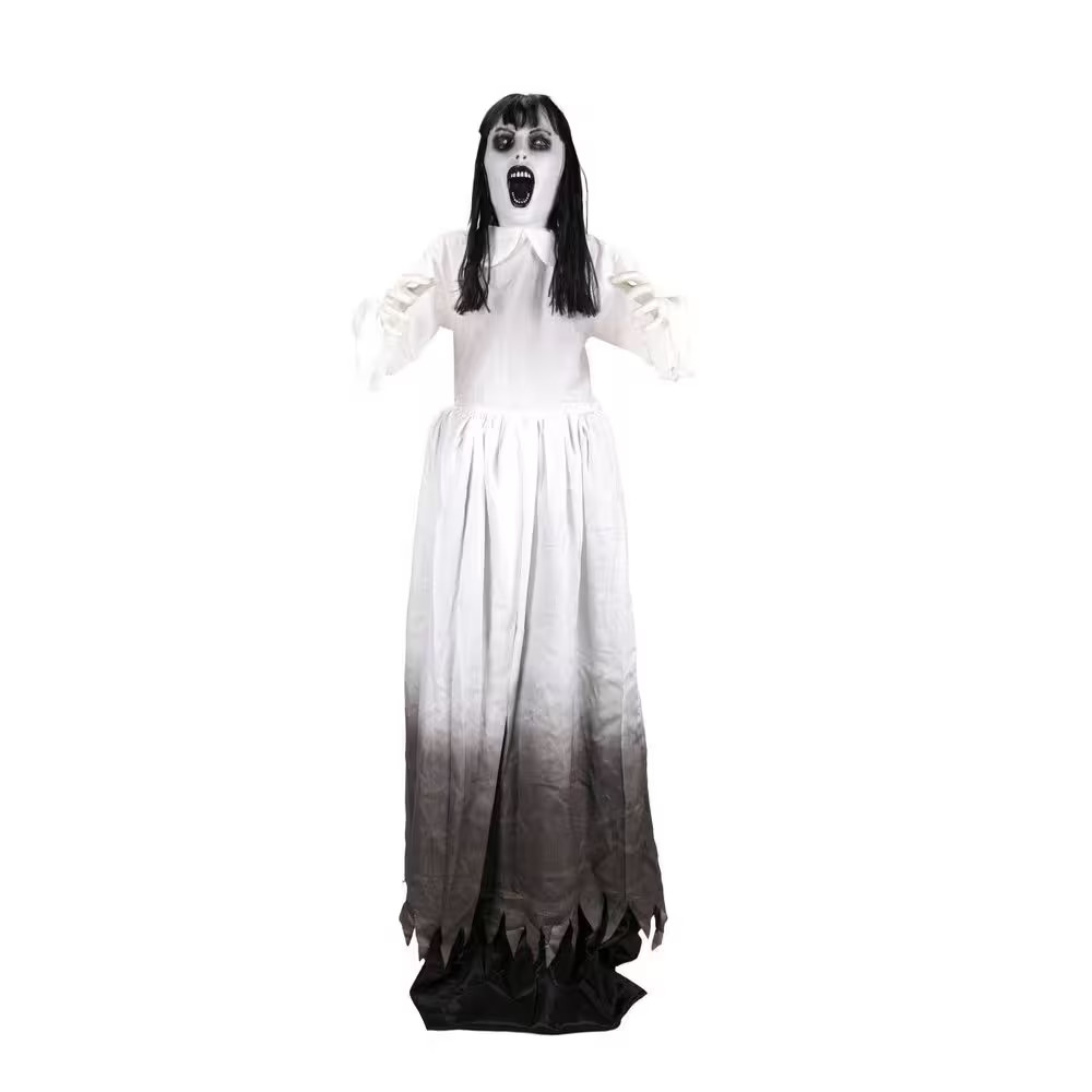 5.9 Ft. LED Standing Raising Lady Halloween Animatronic