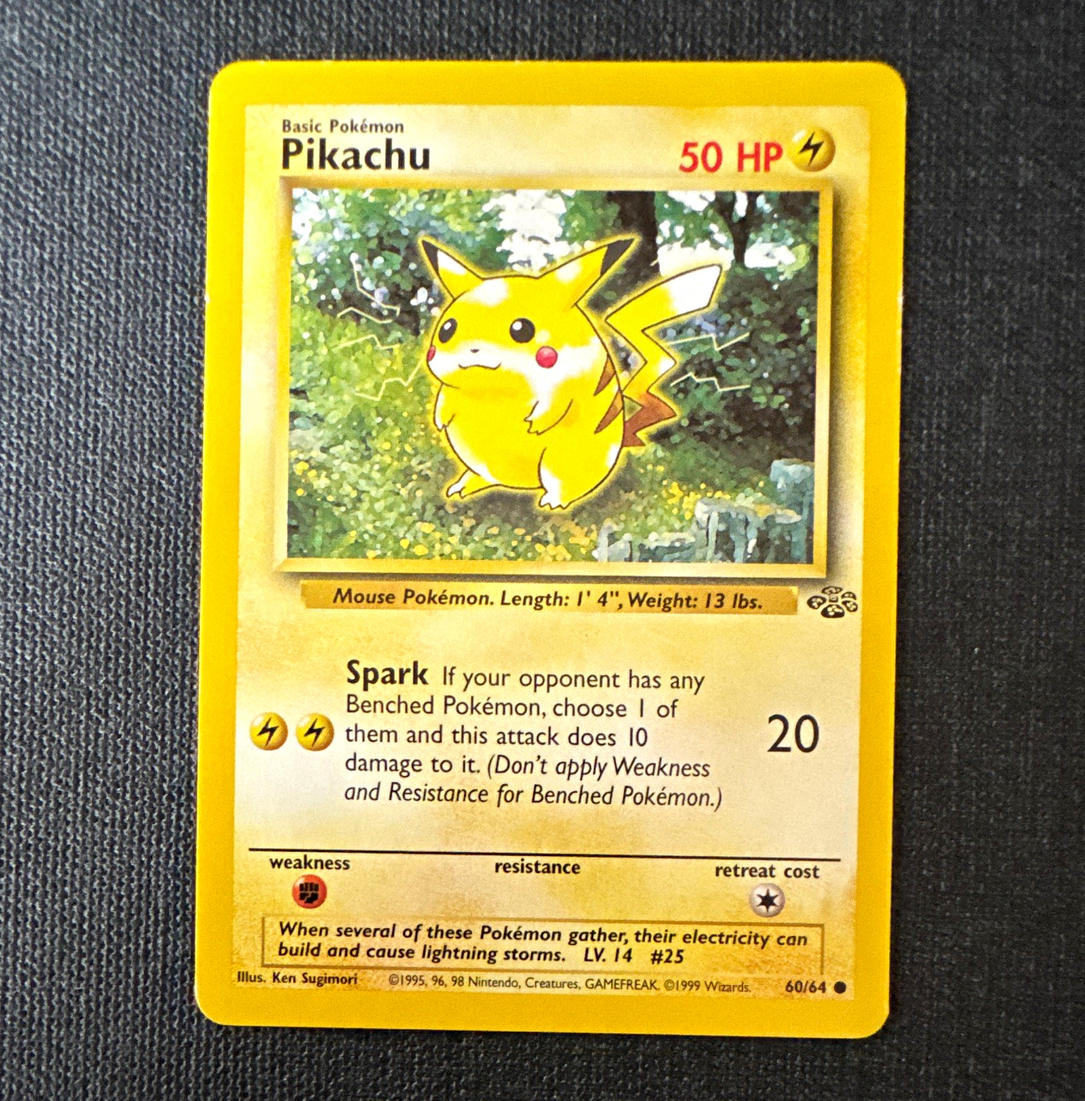 Wizards of the Coast Pikachu 60/64 Jungle Unlimited Regular Common 50 HP ENG