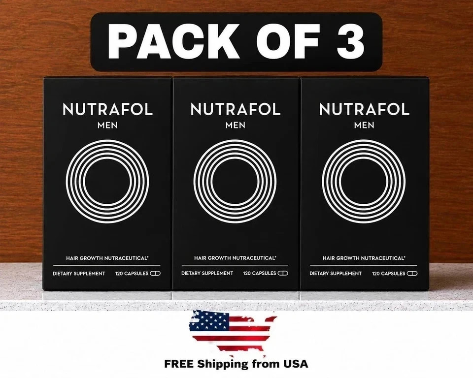 Pack Of 3 Men\'s Hair Growth Total 360 Capsules Exp 2027 Ship From US