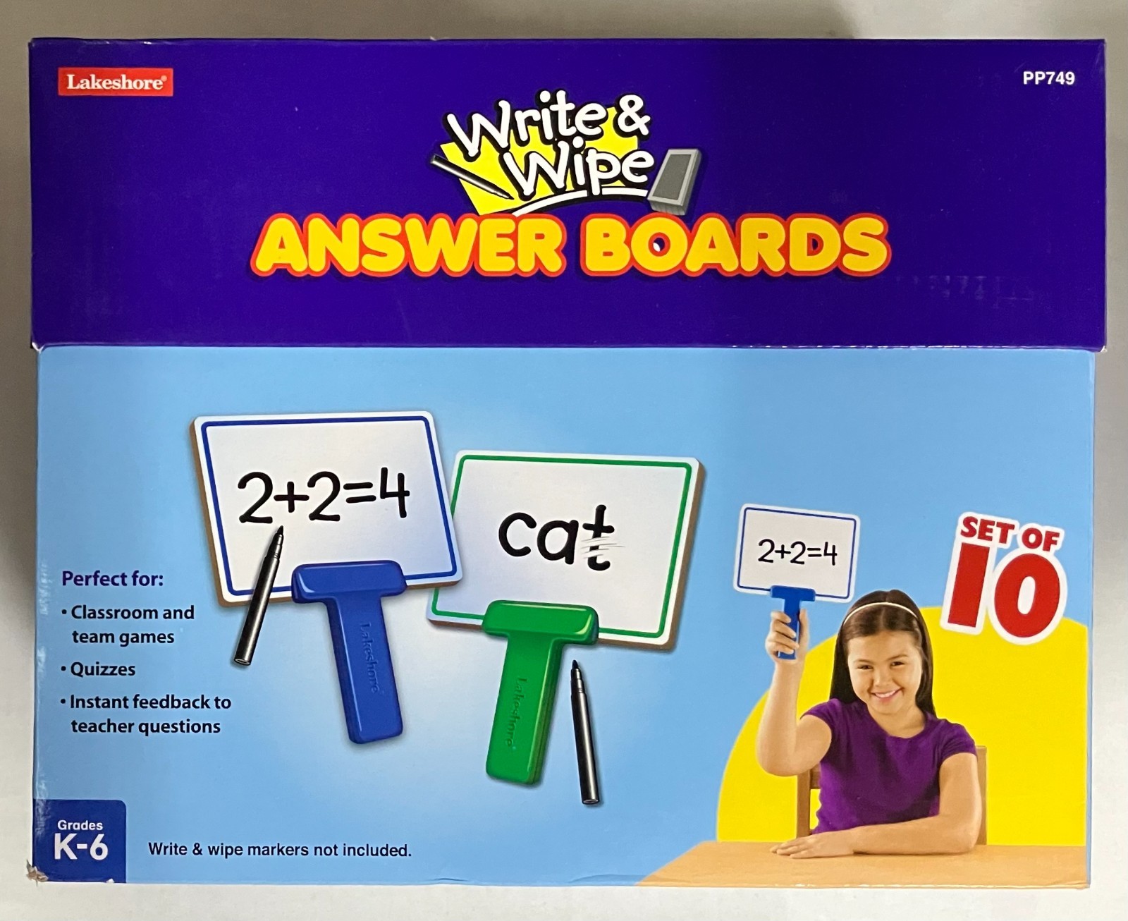 LAKESHORE: Write & Wipe Answer Boards Set of 10 (NEW, SHIPS FREE)