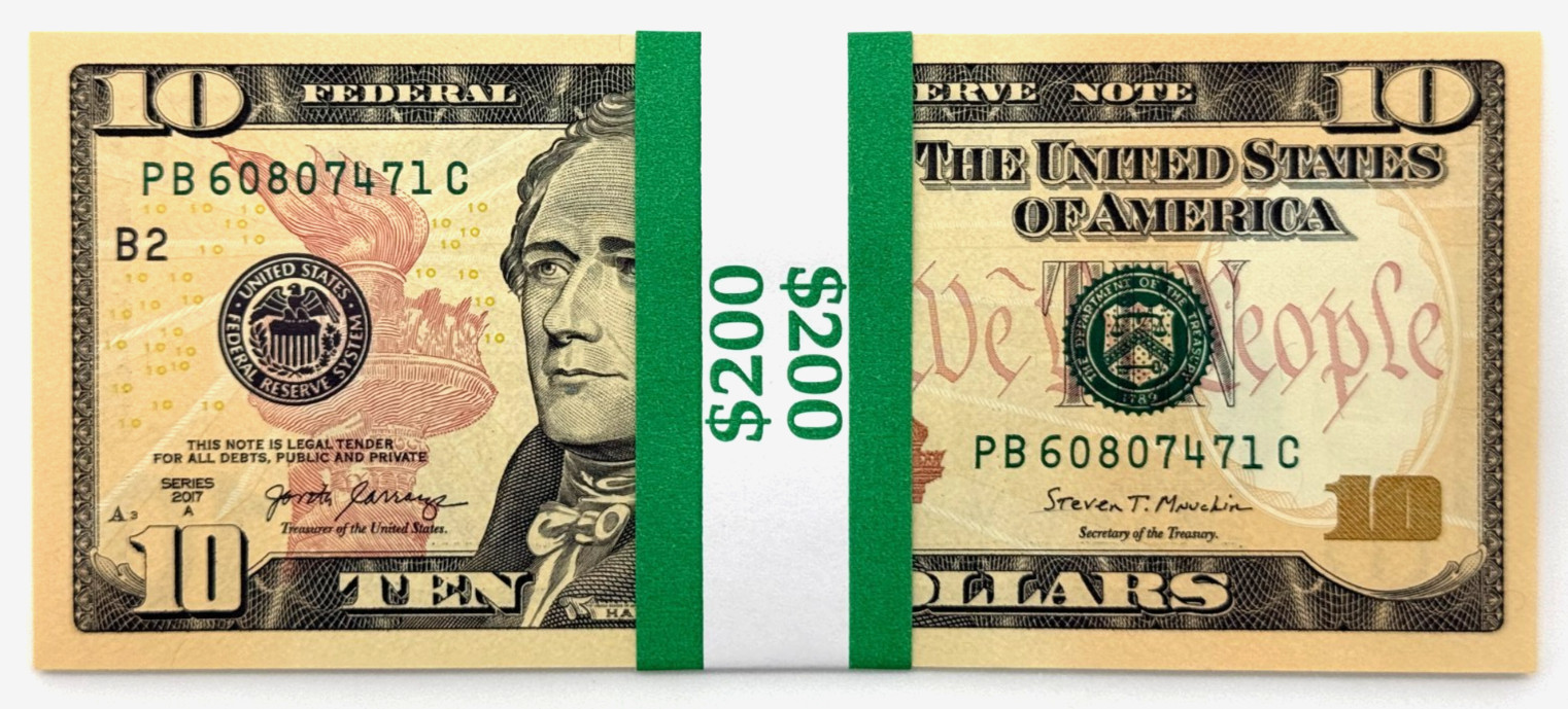 NEW Uncirculated TEN Dollar Bills Series 2017A $10 Sequential Notes  LOT of 20