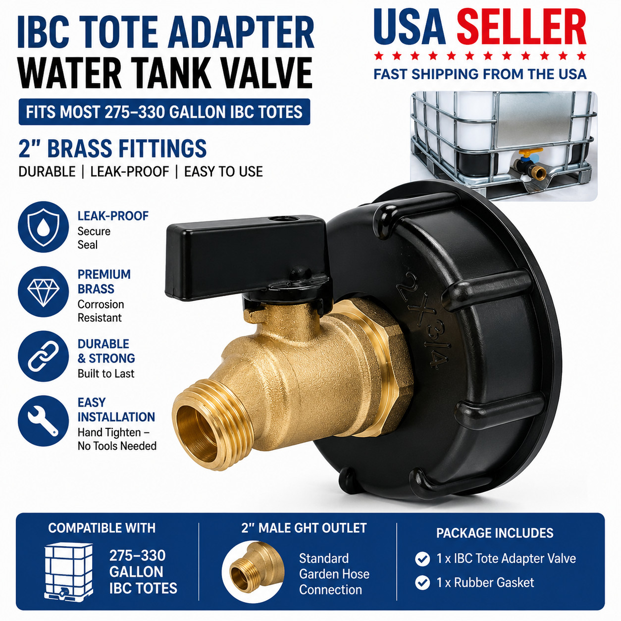 275-330 Gallon IBC Tote Water Tank Adapter 2