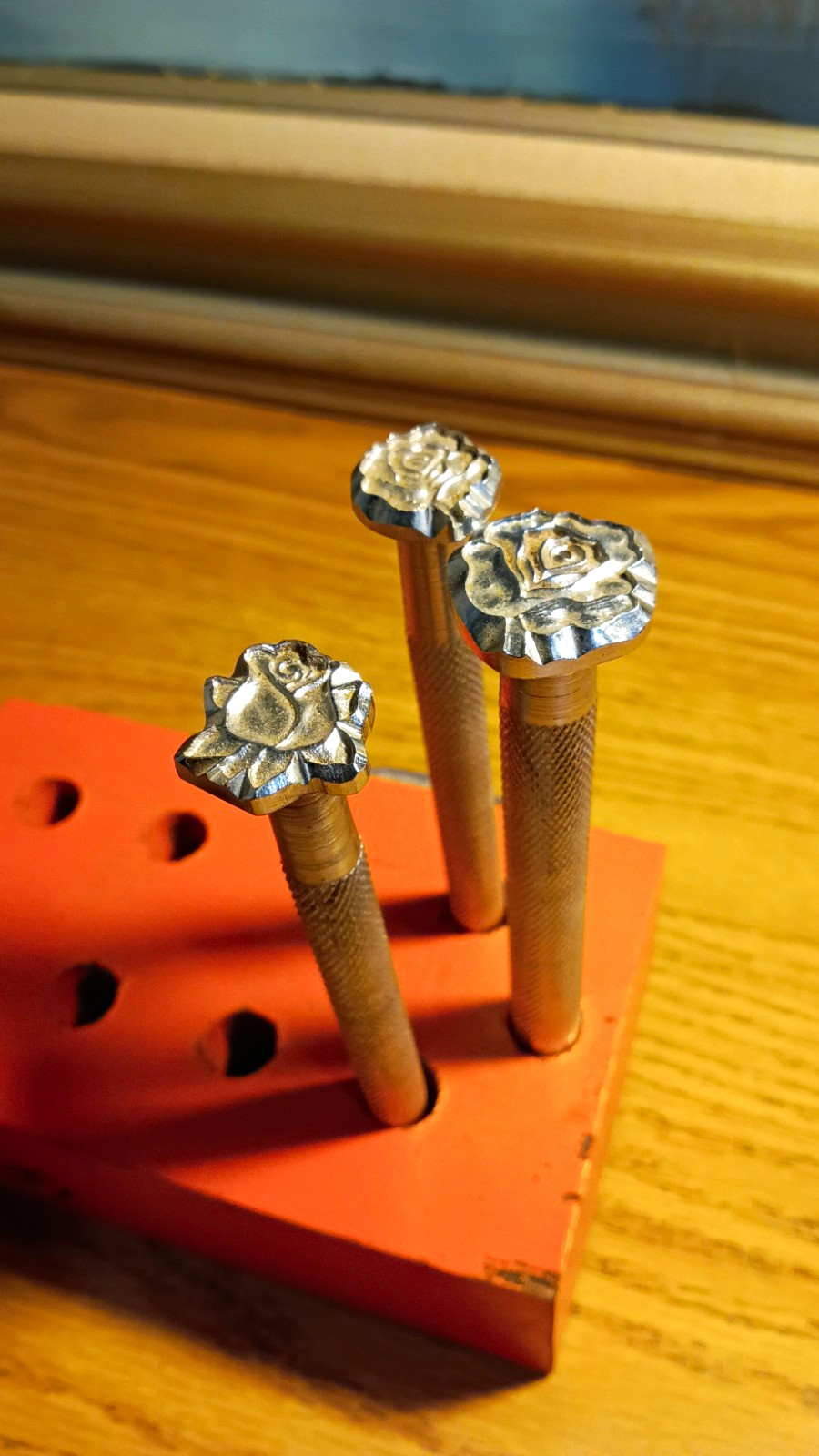 Vintage Craftool Co - pre 1963 Rose Pattern Stamping Tools Vintage Craftool Co - pre 1963 Rose Pattern Stamping Tools