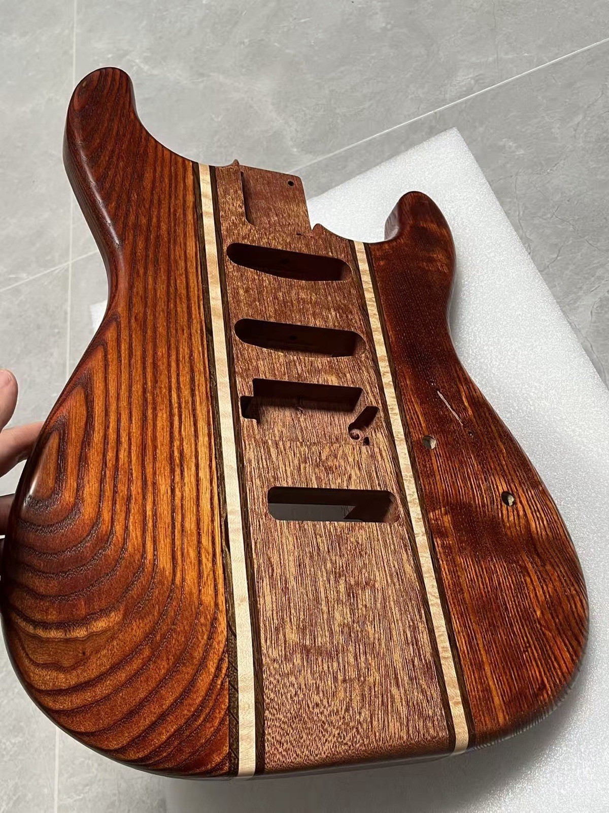 AAAAA Handcrafted  9-Piece Guitar Body Ash & Mahogany Satin Electric guitar Body