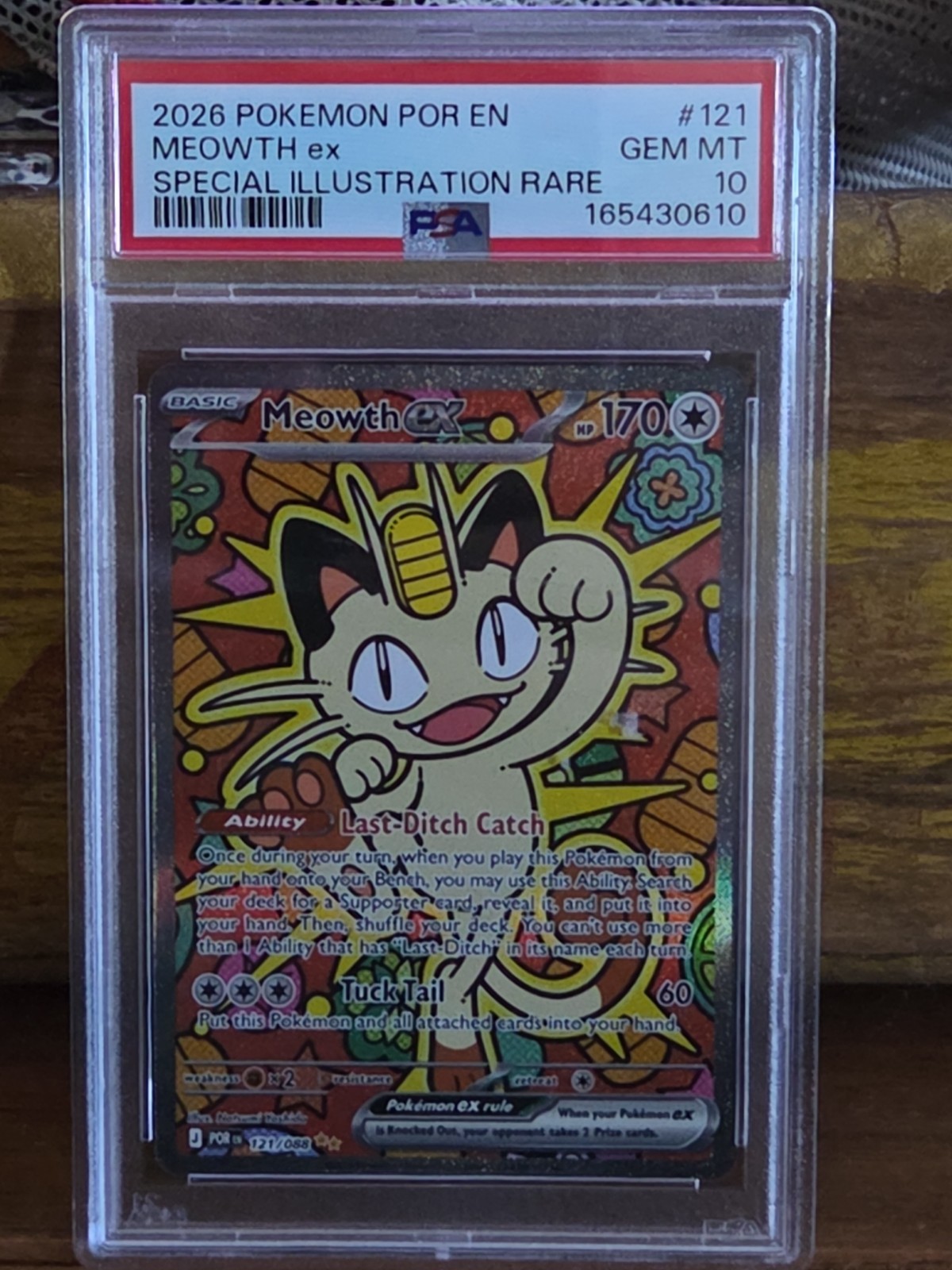 2026 POKEMON POR EN-PERFECT ORDER SPECIAL ILLUSTRATION RARE MEOWTH EX PSA 10