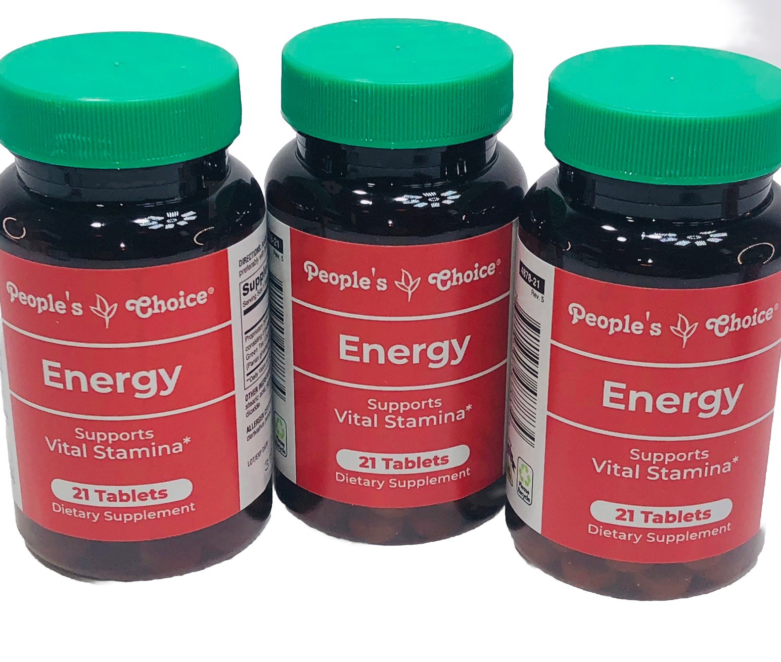 3 Bottles People’s Choice Energy Guarana Green Tea Ginseng stamina 63ct NEW LOOK