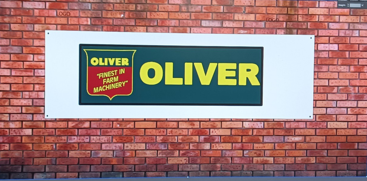 OLIVER TRACTOR   WORK SHOP BANNER SENT TRACKED