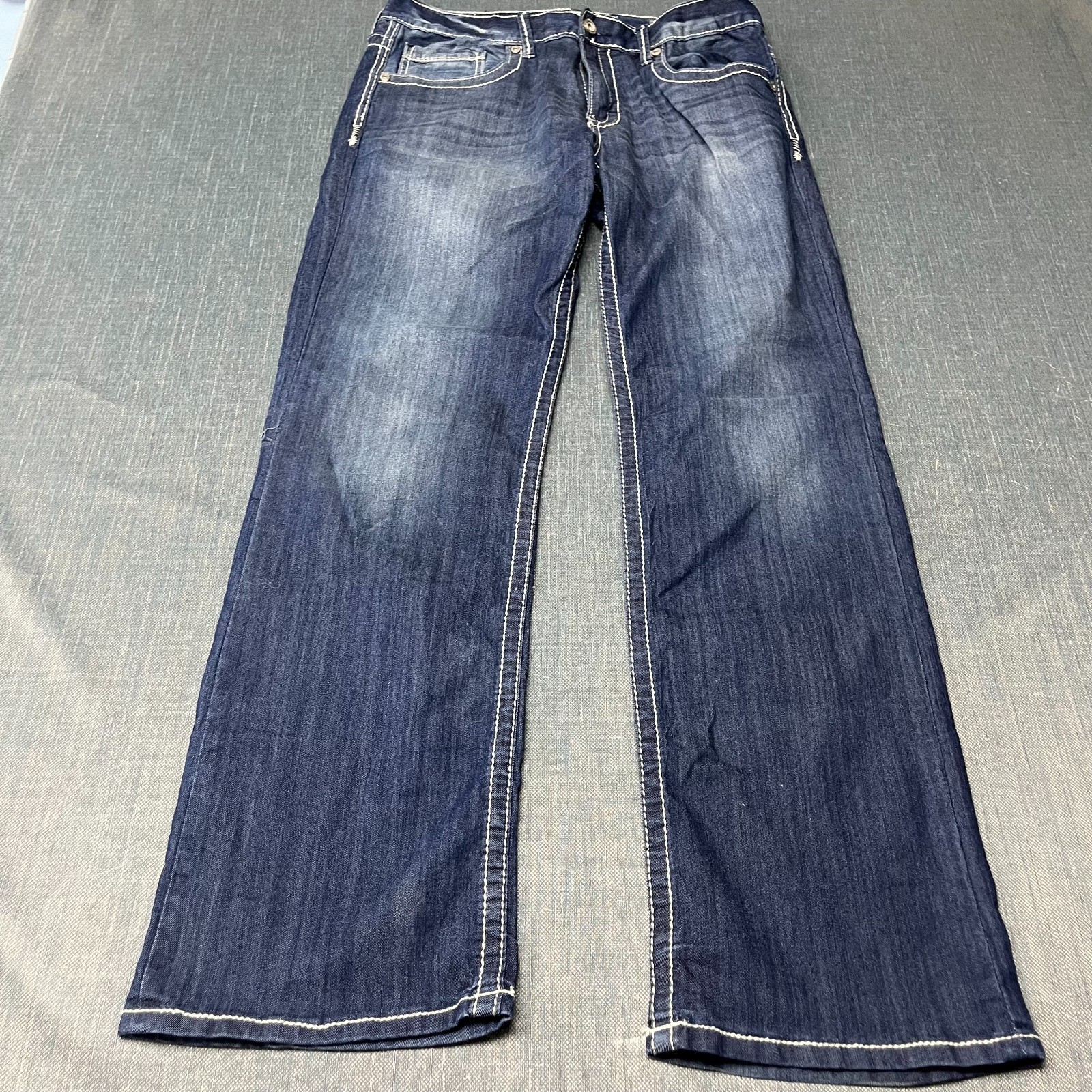 BKE Men\'s Jake Jeans Size 32R Blue Casual Denim Bootcut Thick Stitch Stretch BKE Men\'s Jake Jeans Size 32R Blue Casual Denim Bootcut Thick Stitch Stretch