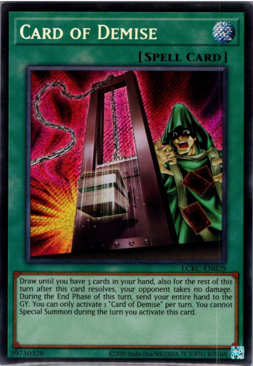 Card of Demise LCKC-EN029 - Secret Rare - Unlimited Ed. - NM/M