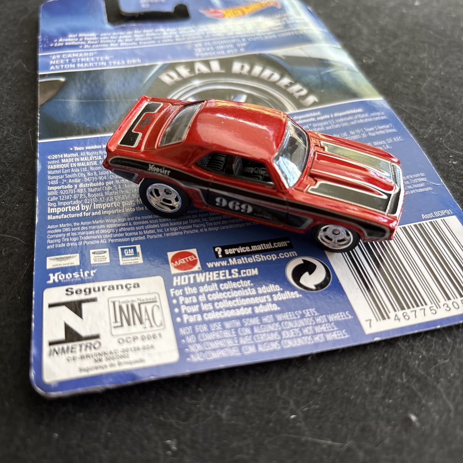 2014 Hot Wheels Real Riders Series 1969 Chevy Camaro 13/18  Loose