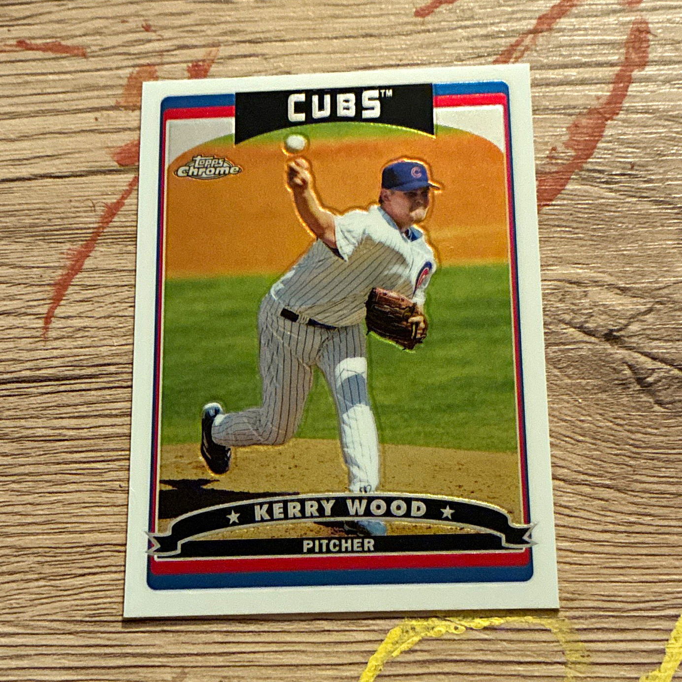 Topps 2006 Topps Chrome Kerry Wood Refractor #37 Chicago Cubs Baseball Card Topps 2006 Topps Chrome Kerry Wood Refractor #37 Chicago Cubs Baseball Card