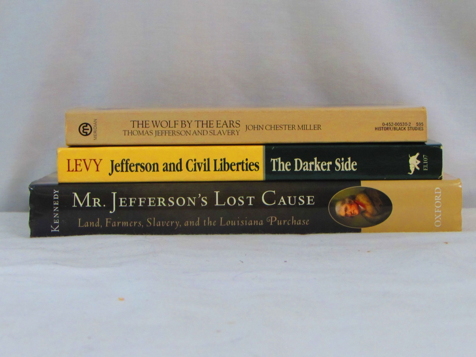 Thomas Jefferson 3 book lot And Slavery, Civil Liberties, Lost Cause.. VG