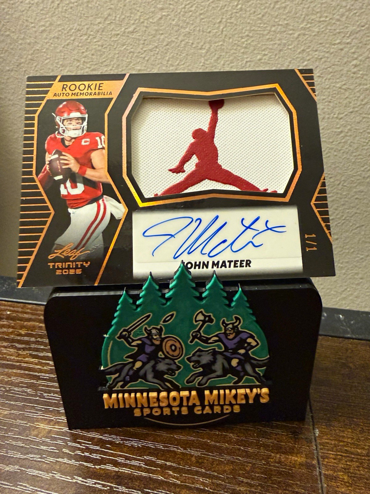 Leaf 2025 Trinity John Mateer RC Auto 1/1 Jumpman Patch
