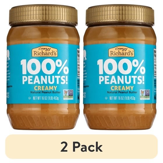 (2 pack) Crazy Richard\'s All-Natural Creamy Peanut Butter, 16 oz (2 pack) Crazy Richard\'s All-Natural Creamy Peanut Butter, 16 oz