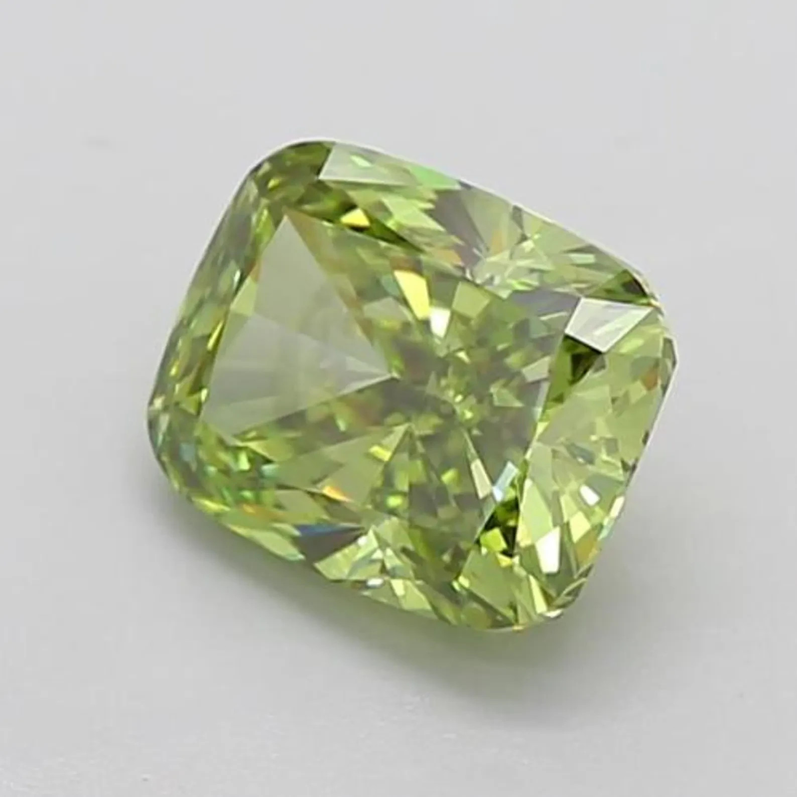CERTIFIED 2.07 Ct Natural Olive Green Diamond cushion Cut LOOSE VVS1/ 8.0 mm