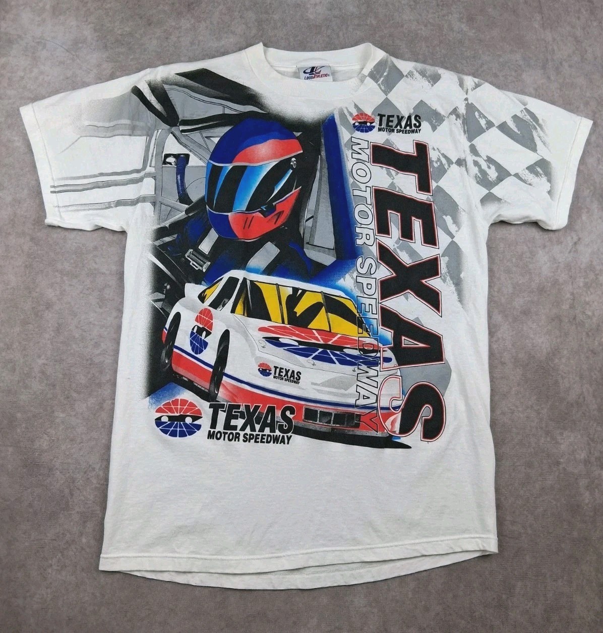 Vintage NASCAR AOP Shirt Mens Large Texas Motor Speedway Double Sided