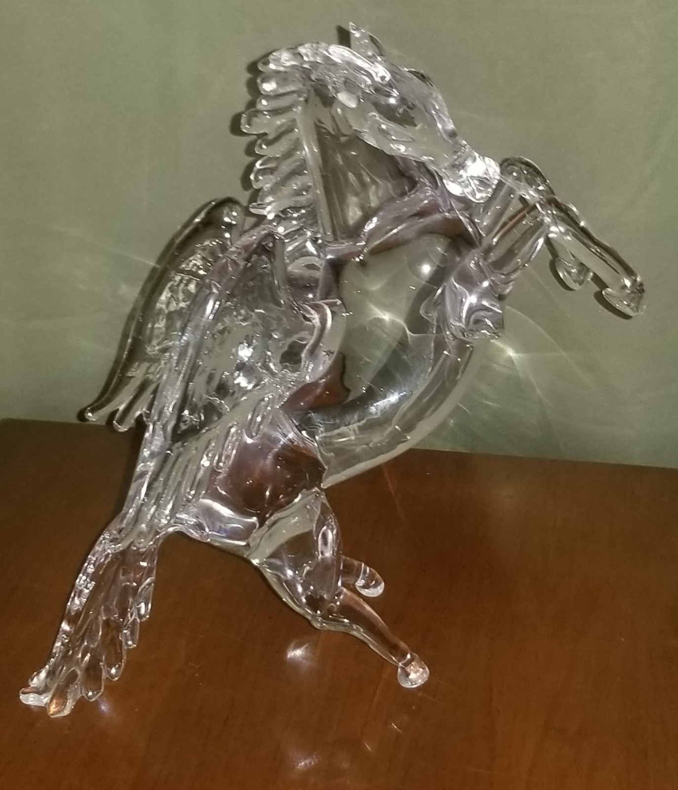 Large Signed Pino Signoretto Rearing Horse Sculpture Murano Glass Italy 