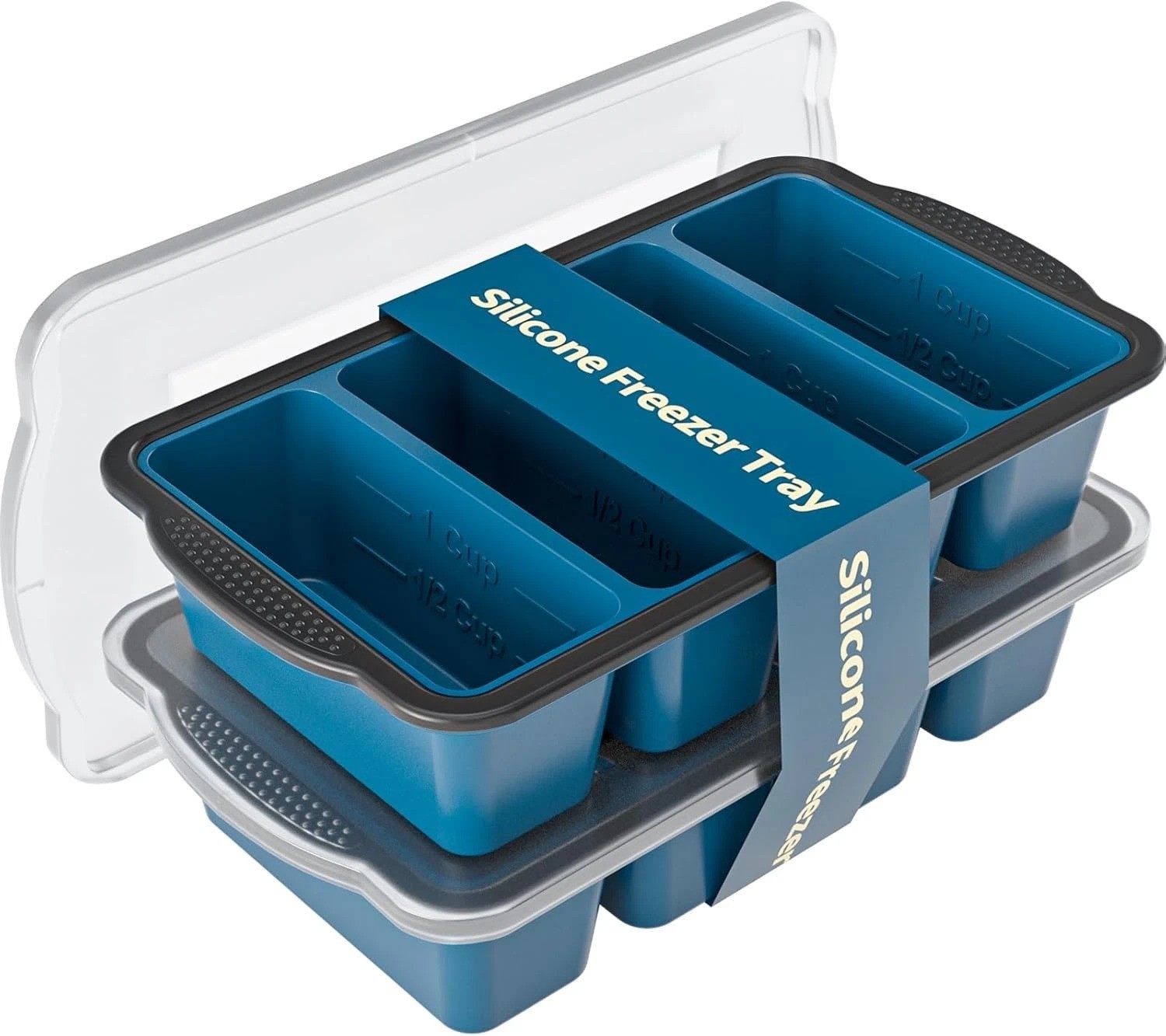 Silicone Freezer Tray With Lid, 8 Large 1 Cup Soup Freezer Molds, Soup Freezer C Silicone Freezer Tray With Lid, 8 Large 1 Cup Soup Freezer Molds, Soup Freezer C