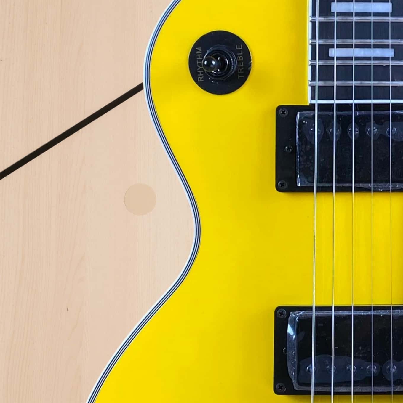 Custom Yellow Electric Guitar Black Hardware Black Pickguard Ships from the U.S.
