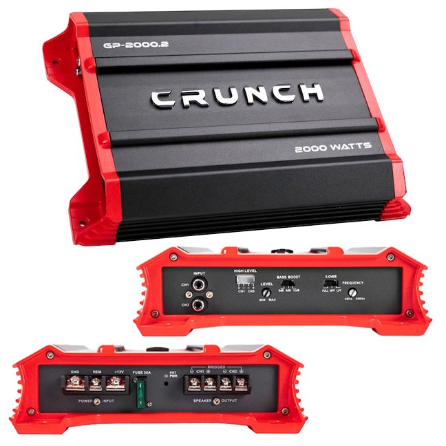 Crunch GP-2000.2 Ground Pounder Amplifier - Black/Red