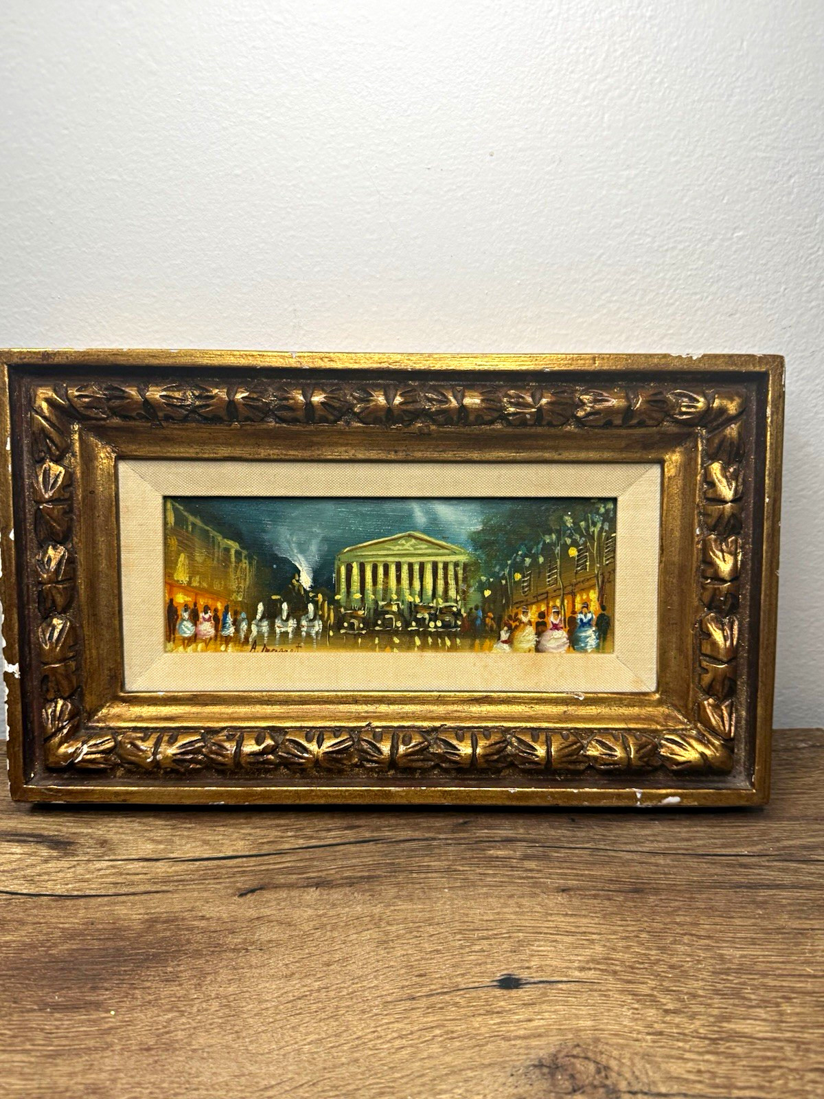 Vintage Andre Masset original oil French in custom frame Vintage Andre Masset original oil French in custom frame