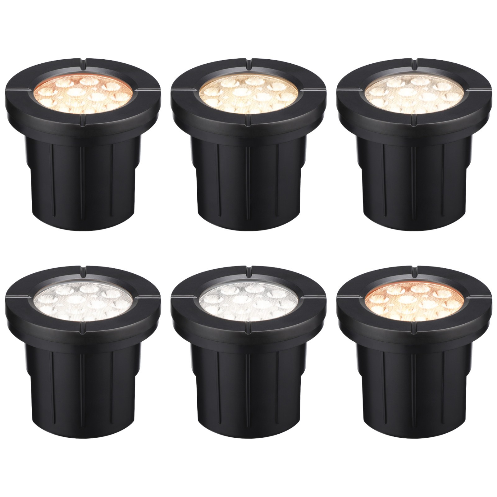 6 Pack LED In Ground Landscape Well Lights, 12-24V AC/DC 6 Pack LED In Ground Landscape Well Lights, 12-24V AC/DC
