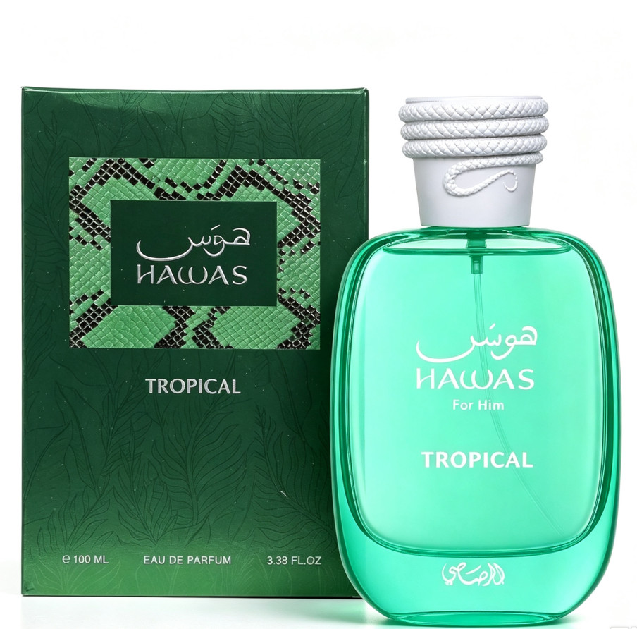 Hawas Tropical fresh tropical green fragrance, men\'s perfume 3.4oz100ml